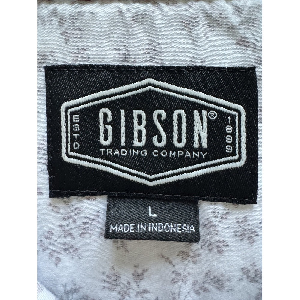 Gibson Trading Co Men's River Bank Floral Print Long Sleeve Snap Western Shirt L - Picture 5 of 9